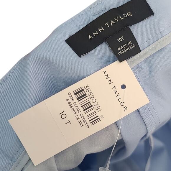 Ann Taylor The Tall Cotton Crop Pant Blue Size 10 Tall NWT - Picture 4 of 5